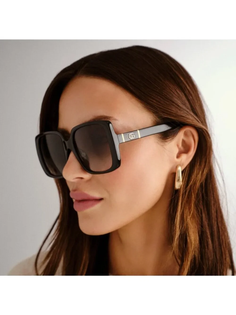 New Gucci Havana Brown Square Women Sunglasses GG0632SA 002